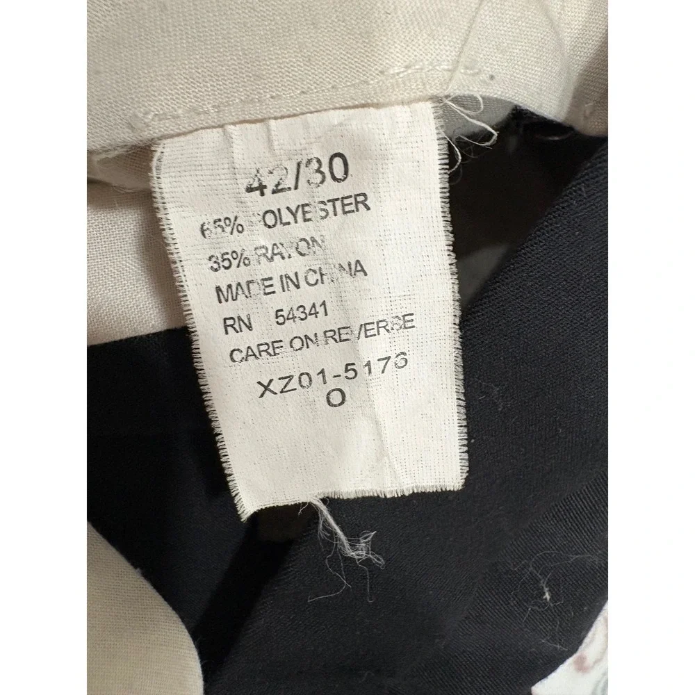 Louis Raphael Tailored Mens 42x30 Black Pleated Cuffed Dress Pants Trousers